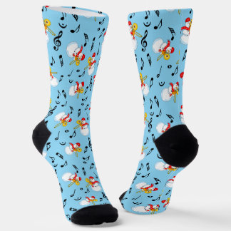 Trombone Snowman Musiknotens Pattern Socken