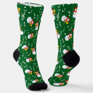 Trombone Snowman Musiknotens Pattern Socken