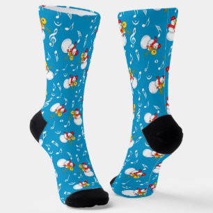 Trombone Snowman Musiknotens Pattern Socken