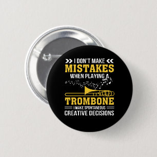 Trombone-Spieler machen spontanes kreatives Button