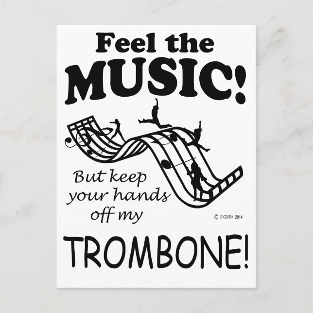 Trombone spürt die Musik Postkarte (Vorderseite)