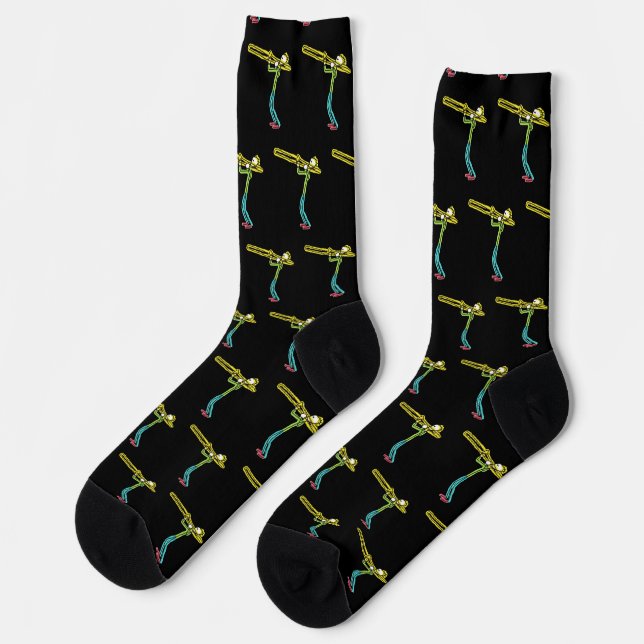 Trombone Stickman Socken (Linkes Detail)