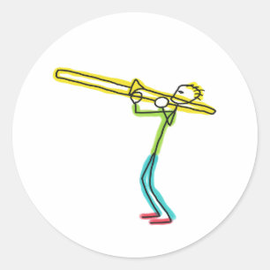 Trombone-Stockmann Runder Aufkleber