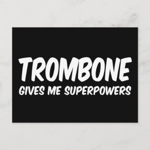 Trombone Superkräfte Lustige Superhelden-Musik Postkarte