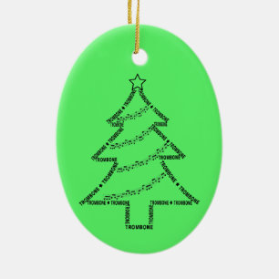 Trombone Text Weihnachtsbaum Keramik Ornament