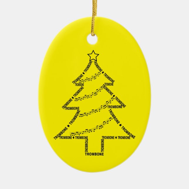Trombone Text Weihnachtsbaum Keramik Ornament (Vorne)