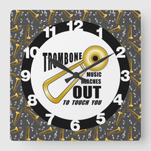 Trombone-Touch Quadratische Wanduhr