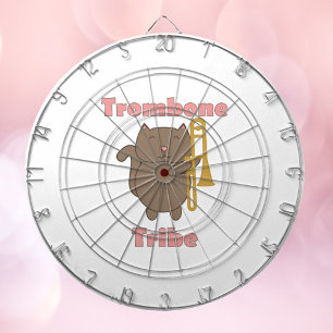 Trombone Tribe Braunes Kätzchen Katze Rosa Buchsta Dartscheibe