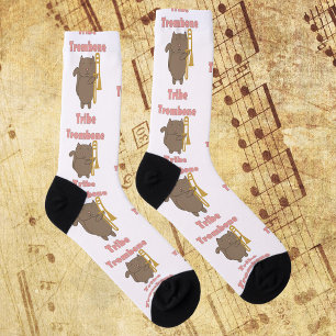 Trombone Tribe Kawaii Katze Rosa Buchstaben Socken
