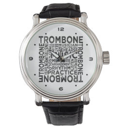 Trombone-Typografie Armbanduhr