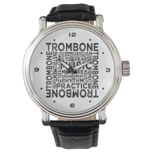 Trombone-Typografie Armbanduhr