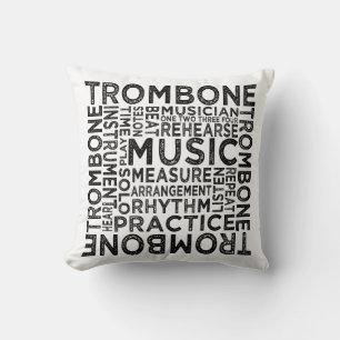 Trombone-Typografie Kissen