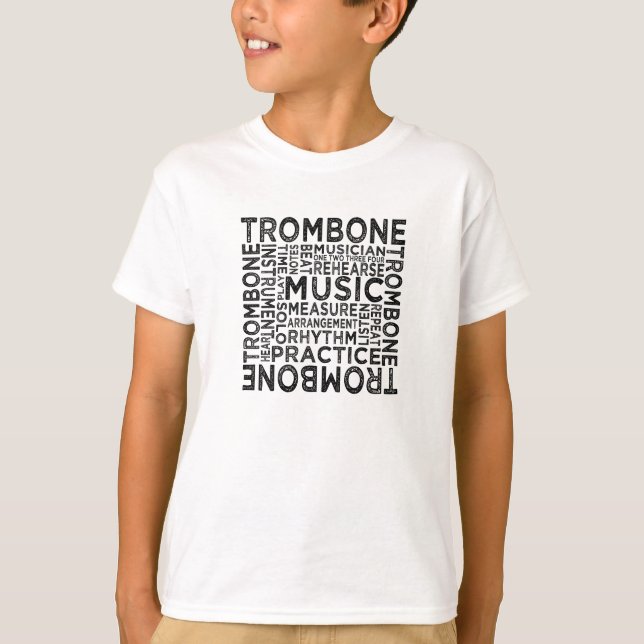 Trombone-Typografie T-Shirt (Vorderseite)