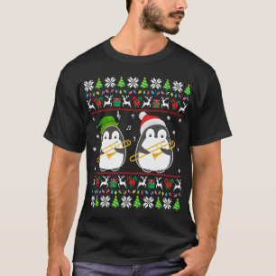Trombone Ugly Christmas Sweater Elf Santa Penguin T-Shirt