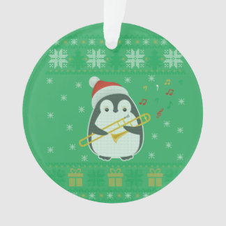 Trombone Ugly Christmas Sweater Pinguin Xmas Famil Ornament