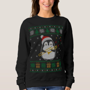 Trombone Ugly Christmas Sweater Pinguin Xmas Famil Sweatshirt