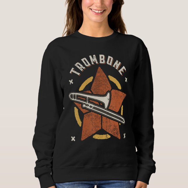 Trombone Vintage Retro Classic Music Sweatshirt (Vorderseite)
