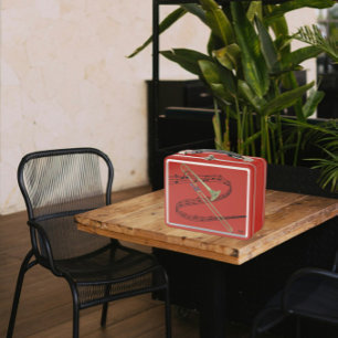 Trombone-Zeichnend wirbelfestes Musikteam   Initia Metall Brotdose