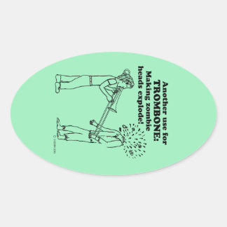 Trombone Zombie Explosion Oval Sticker
