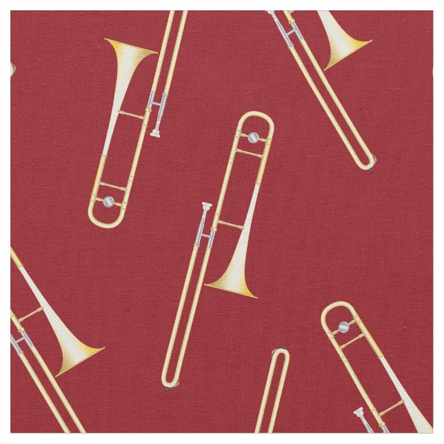 Trombones Musikerzimmer Dekor Rot Stoff (Nahaufnahme)