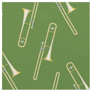 Trombones Musikerzimmer Dekoration Grün Stoff