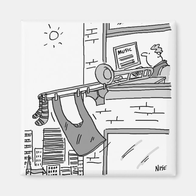 Trombonist hangt seine Auswasch Magnet (Vorne)