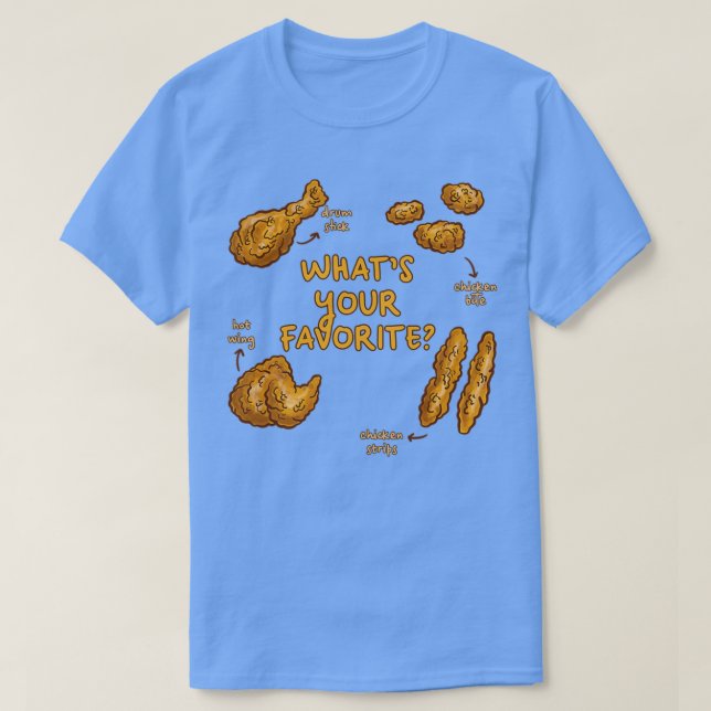 Trommel, heißes Flügelchen oder gebratene Hühnerpi T-Shirt (Design vorne)