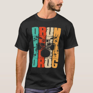 Trommel ist mein Set Retro Vintages Drummer T-Shirt