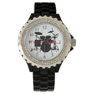 Trommel-Name-Uhr mit Zahlen Armbanduhr