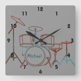 Trommel-personalisierte Wand-Uhr Quadratische Wanduhr
