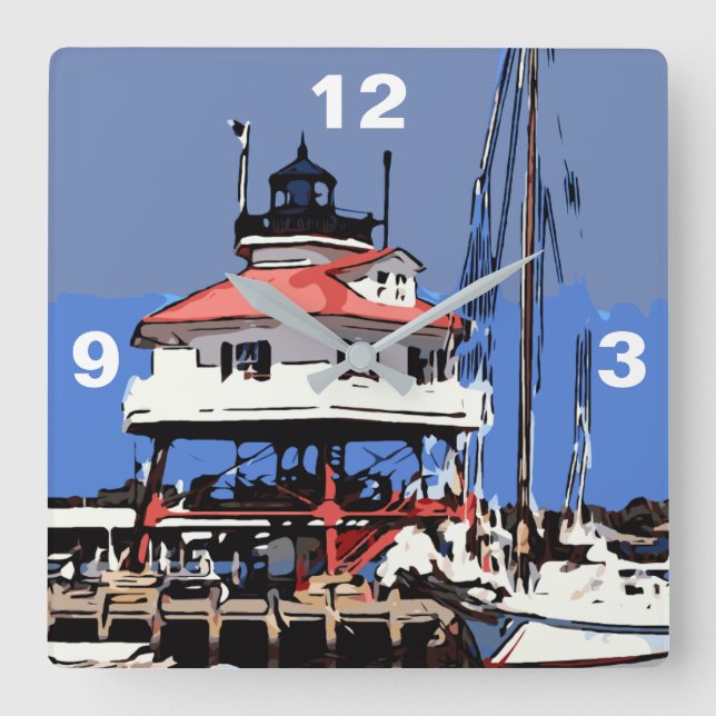 TROMMEL QUADRATISCHE WANDUHR (Vorderseite)