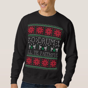 Trommel-Schlagzeuger-Weihnachtshässliches Sweatshirt
