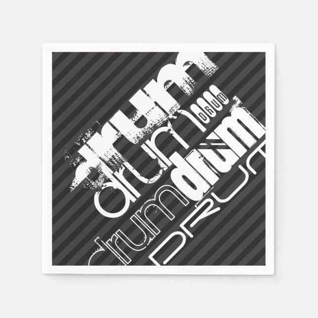 Trommel; schwarz und dunkelgraue Streifen Serviette (Vorderseite)