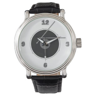 Trommel Schwarz-Weiß-Rockmusik Cool Armbanduhr