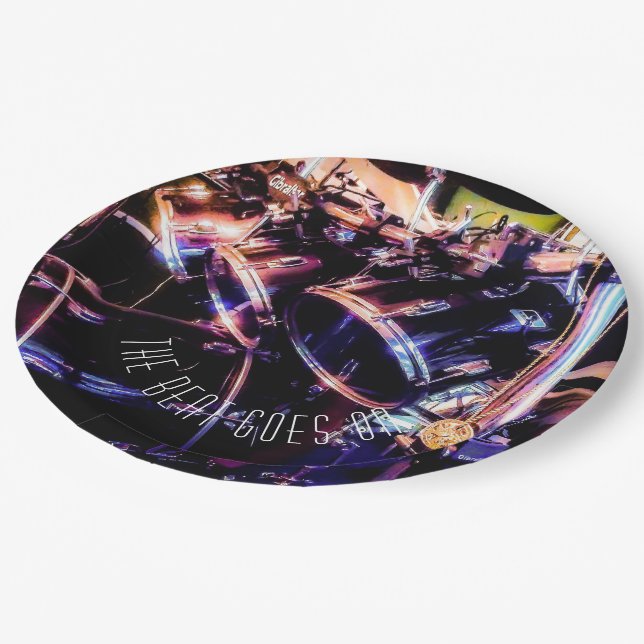 Trommel-Set Pappteller (Schrägansicht)