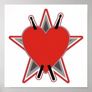 Trommel-Stock-Tätowierung Poster