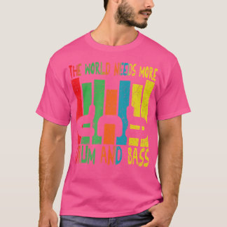Trommel und Bass Farbige Regenbogen Vintage Retro T-Shirt