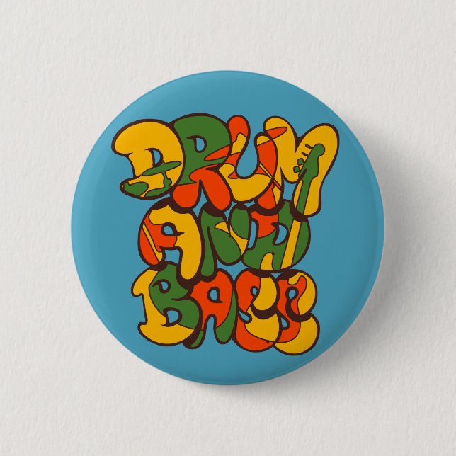 Trommel- und Bass-Reggaefarbe - Logo, Graffiti, Button (Vorderseite)