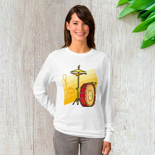 Trommel- und Beckenmusik Percussion-Kunst T-Shirt