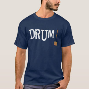 Trommel! Weißer Text T-Shirt