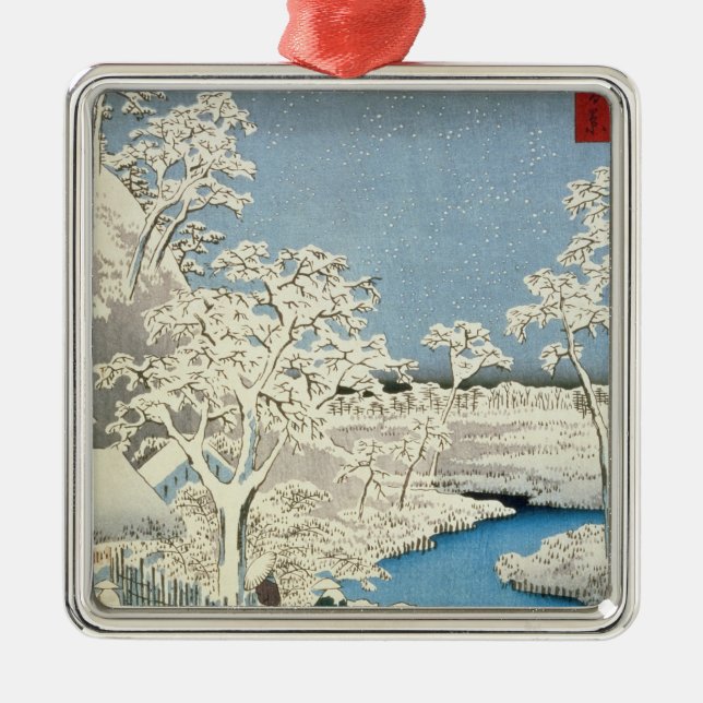 Trommelbrücke und Sonne-Hügel bei Meguro Silbernes Ornament (Vorne)