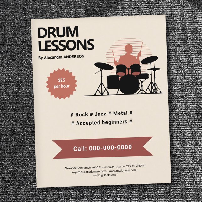 Trommellehrgänge Flyer (Drum Lessons Flyer)