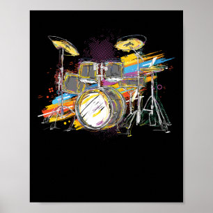 Trommelmusiker für Drummer Wasserfarbe Poster