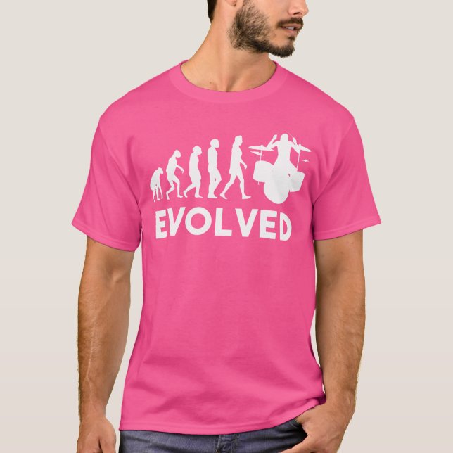 Trommeln aus der Evolution Drummer Band Drummers D T-Shirt (Vorderseite)