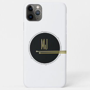 Trommeln Cool Modernes Schwarz-Weiß-Anfangsmonogra Case-Mate iPhone Hülle