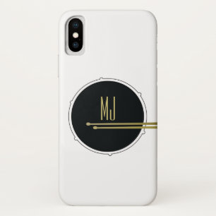 Trommeln Cool Modernes Schwarz-Weiß-Monogramm Case-Mate iPhone Hülle