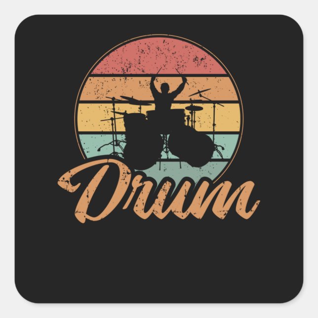 Trommeln | Drumming Lover Drummer Gift Quadratischer Aufkleber (Vorderseite)