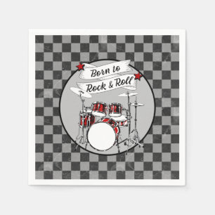 Trommeln, Geboren zu Rock & Roll Drummer Party Dru Serviette
