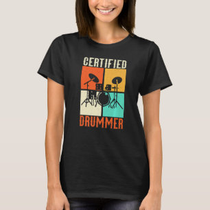 Trommeln Grunge Drumset Retro Vintage Stil Zertifi T-Shirt