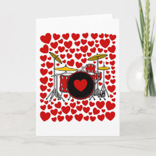 Trommeln Herzen Trommler Valentinstag Jubiläumskar Feiertagskarte